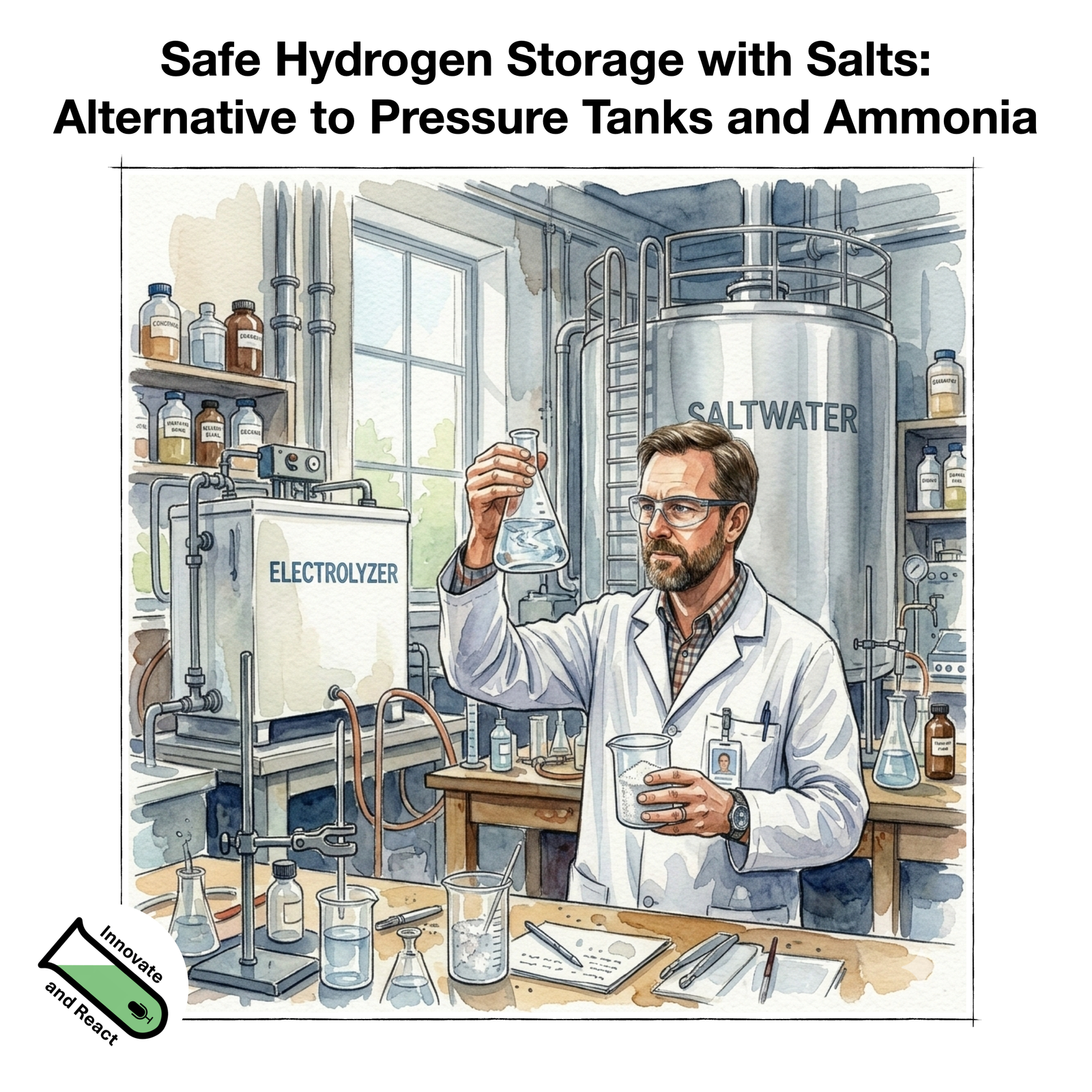Safe Hydrogen Storage with Salts: Alternative to Pressure Tanks and Ammonia